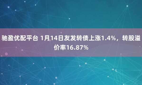 驰盈优配平台 1月14日友发转债上涨1.4%，转股溢价率16.87%
