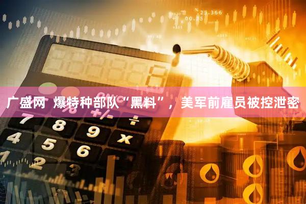 广盛网  爆特种部队“黑料”，美军前雇员被控泄密